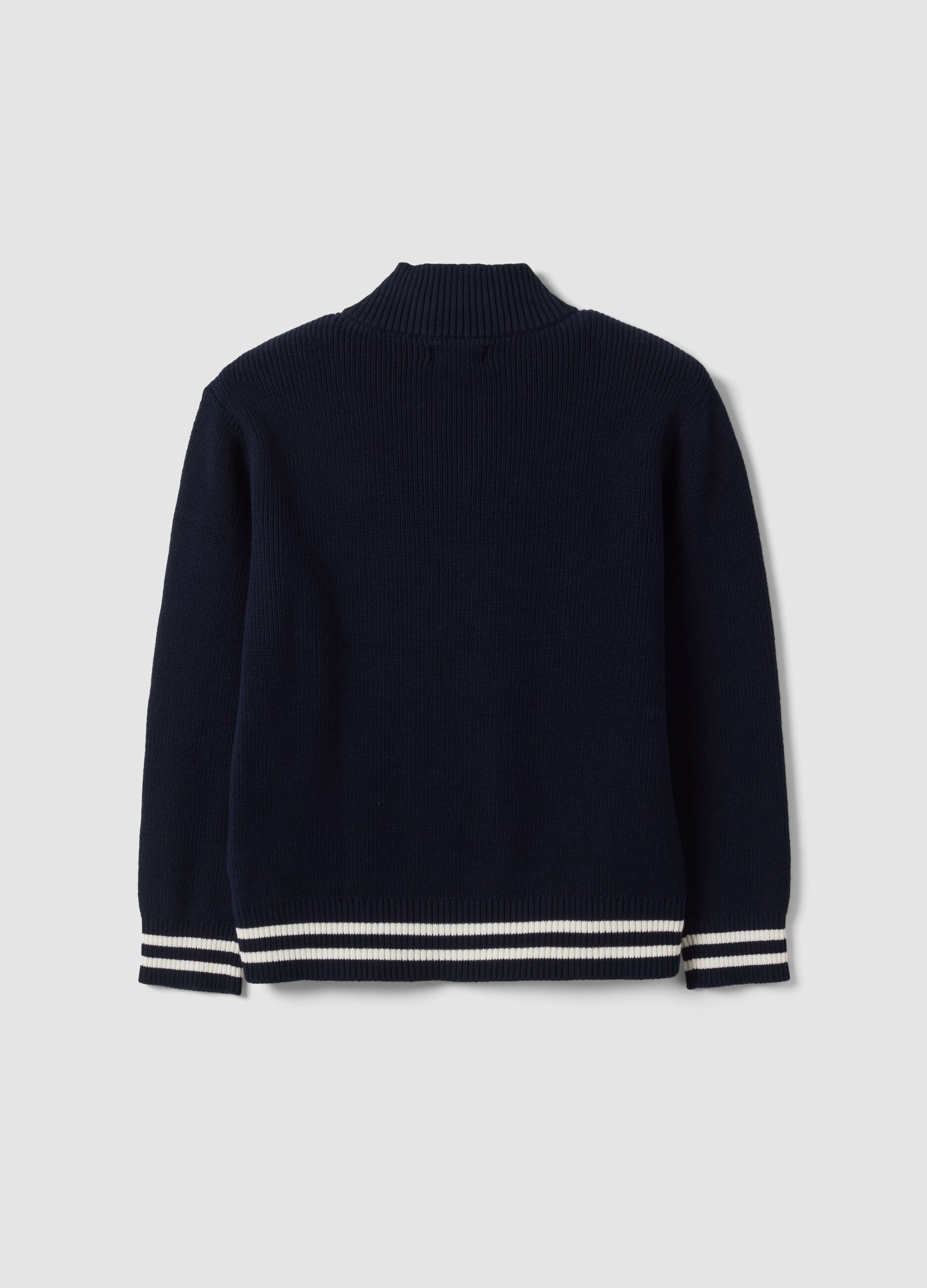Blue pure cotton regular-fit cardigan for boys