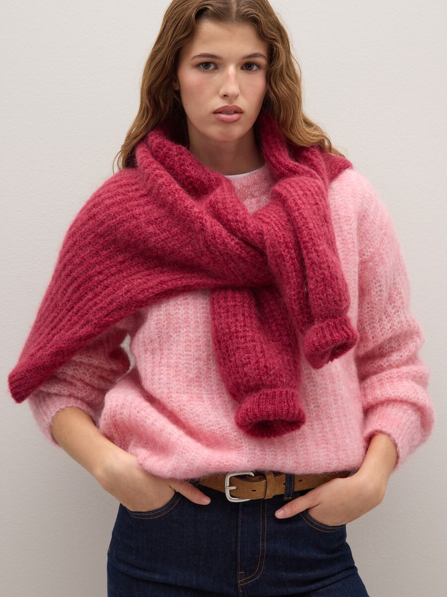 Oversized pink crew neck sweater_1