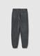 Grey jogger trousers for boys in cotton blend with oversized fit_1