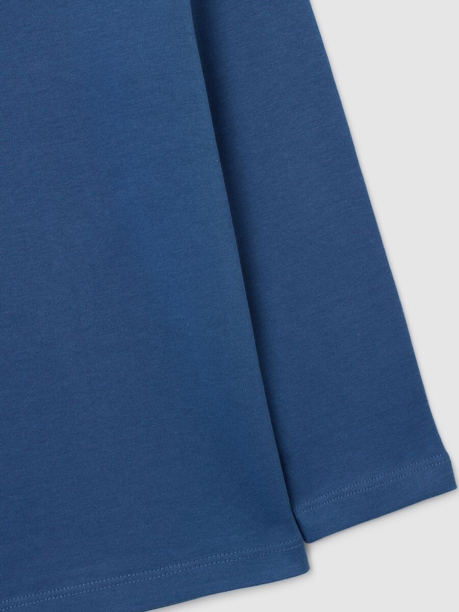 Kids' blue long-sleeve shirt in pure cotton regular fit_3
