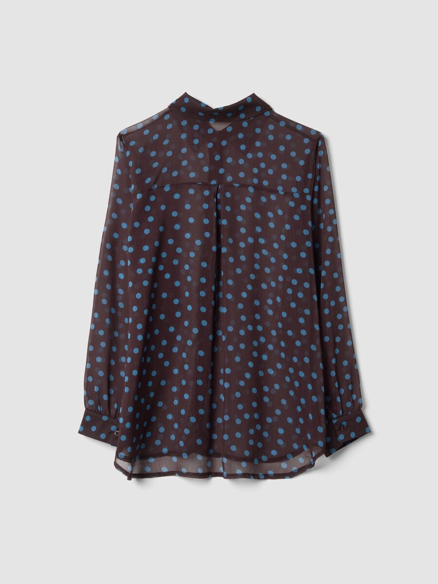 Brown and blue polka-dot regular-fit shirt_2