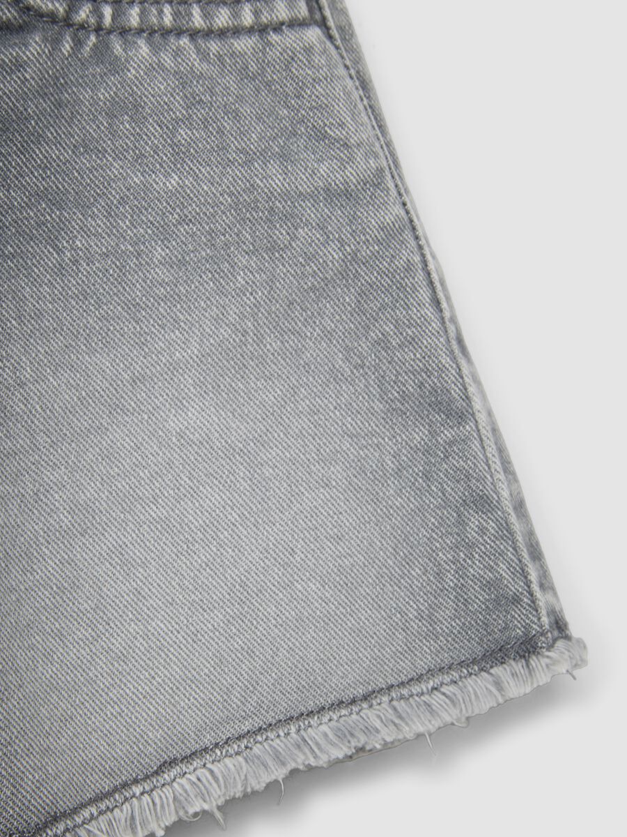 Shorts denim grigi in puro cotone da bambina regular fit_3