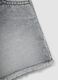 Girls' grey cotton denim shorts, regular fit_3