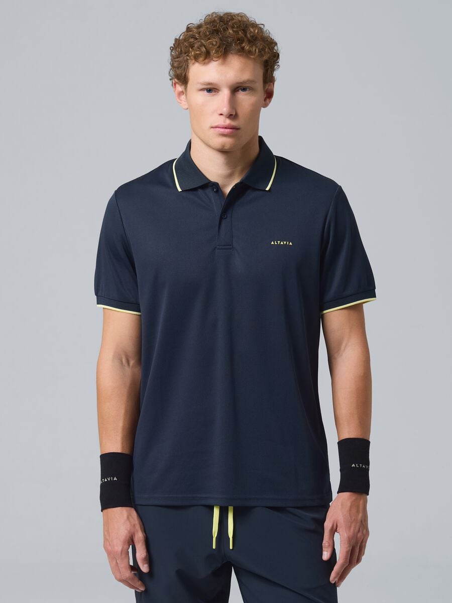ALTAVIA COURT black sports polo in technical fabric_1