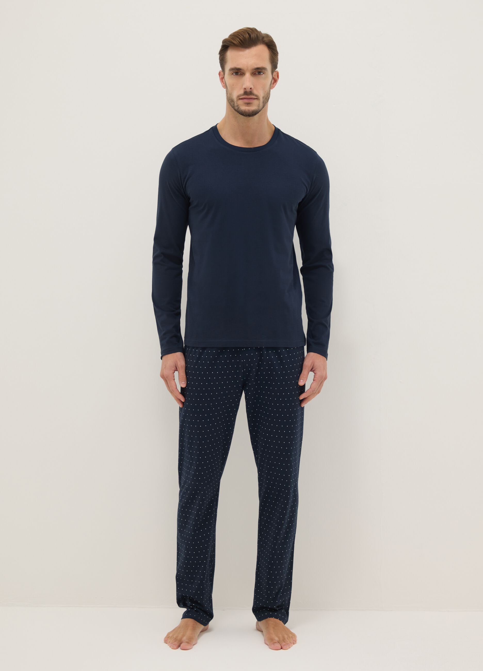 Blue pure cotton pyjamas regular fit