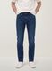 Blue slim-fit stretch cotton jeans_1