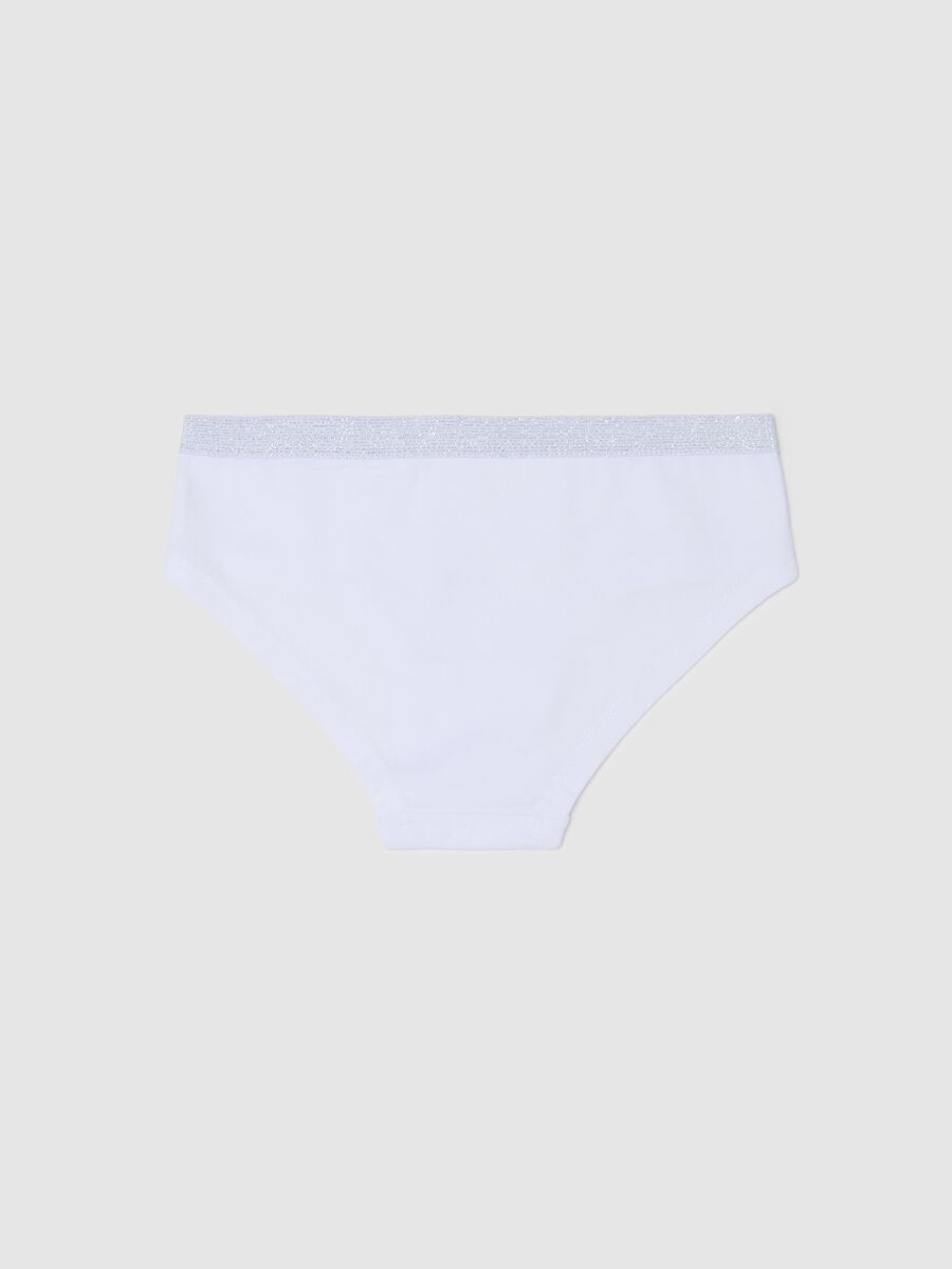 Stretch cotton knicker shorts with lurex and print_1