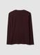 Brown long-sleeve T-shirt in pure organic cotton with crew neck_5