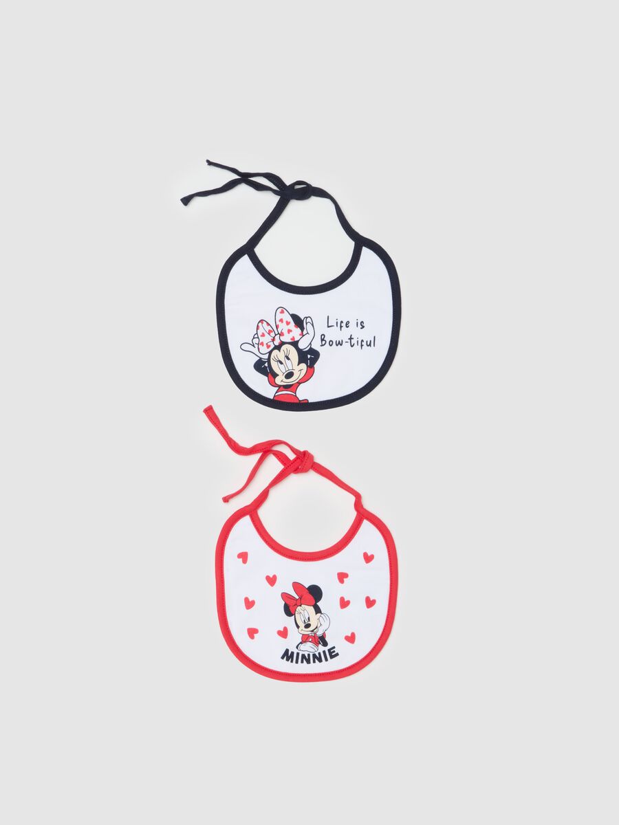 Two-pack bibs in cotton with Minnie Mouse print_0
