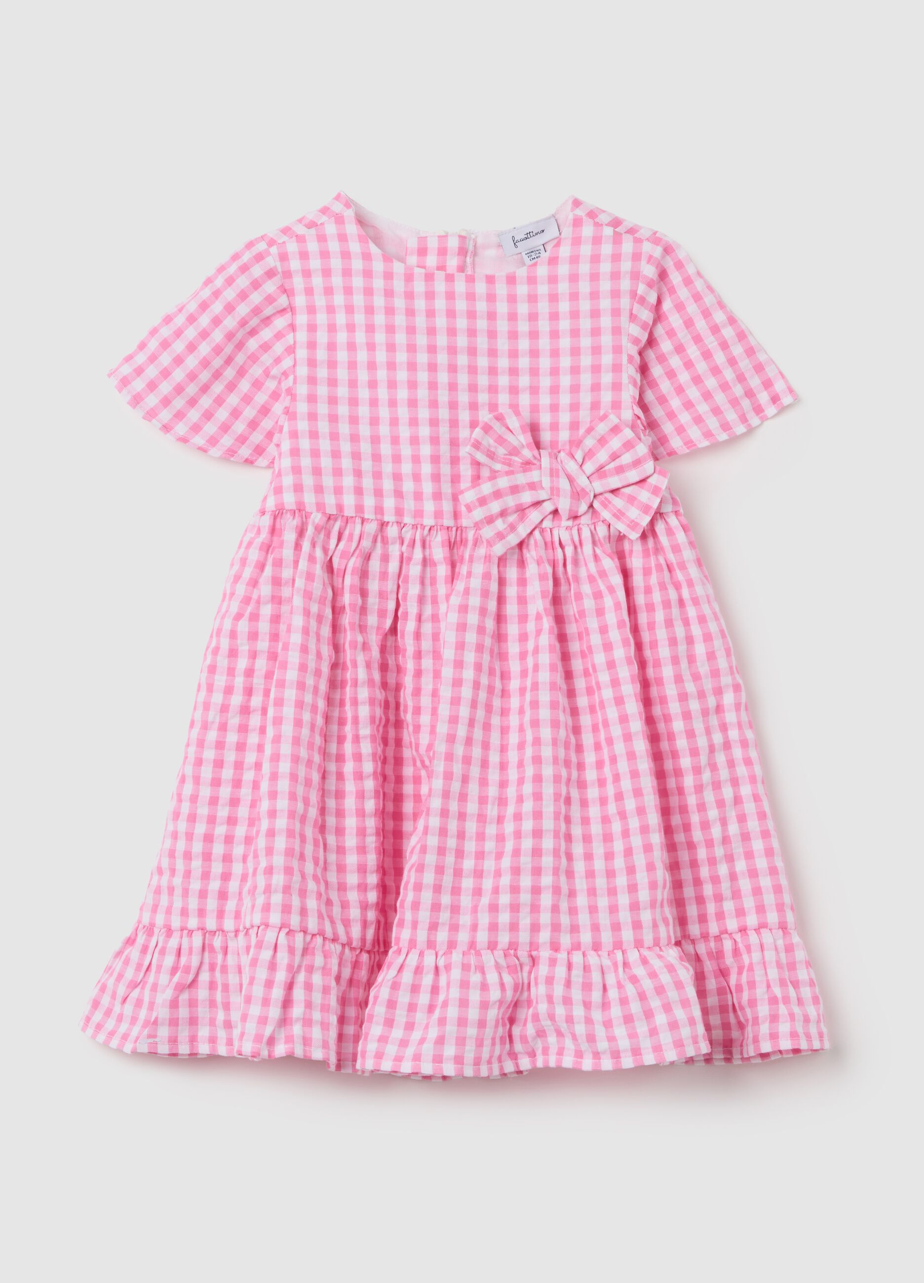 Abito da neonata in puro cotone multicolor regular fit con fiocco