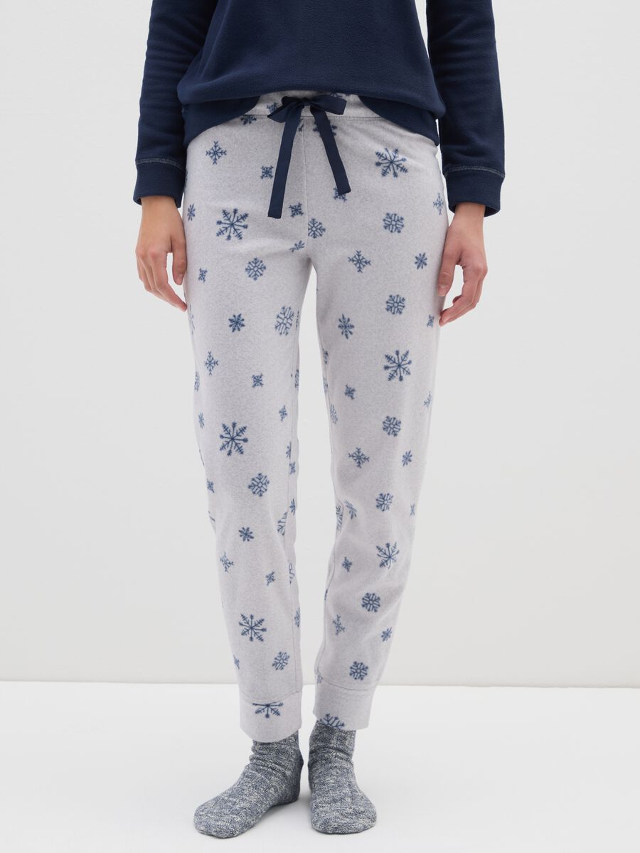 Regular fit blue fleece pyjamas_3