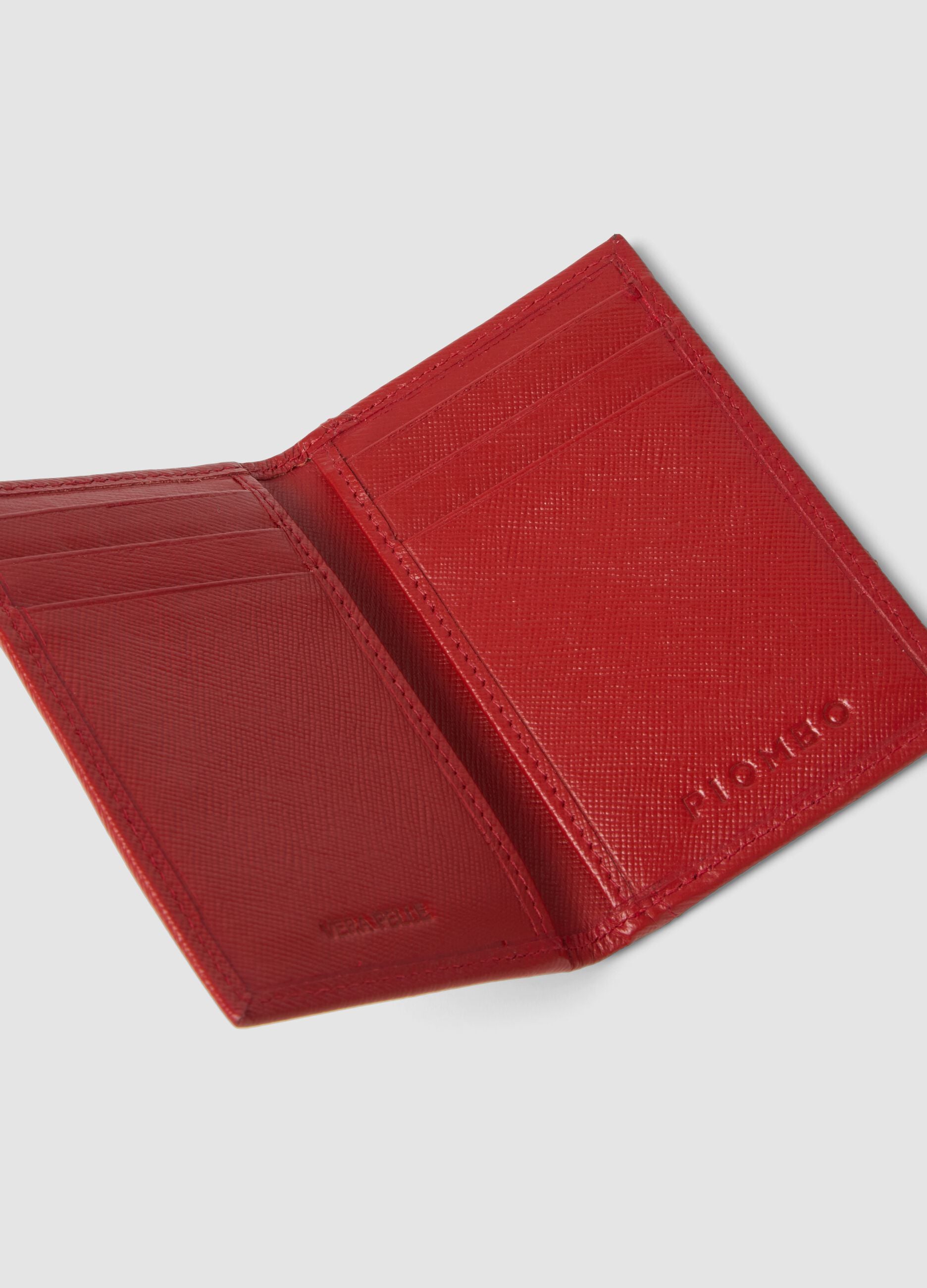 Red genuine leather wallet
