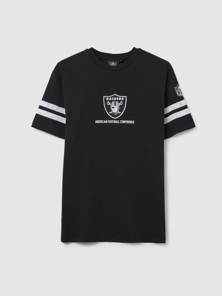 Black NFL Raiders T-Shirt in Pure Cotton_4