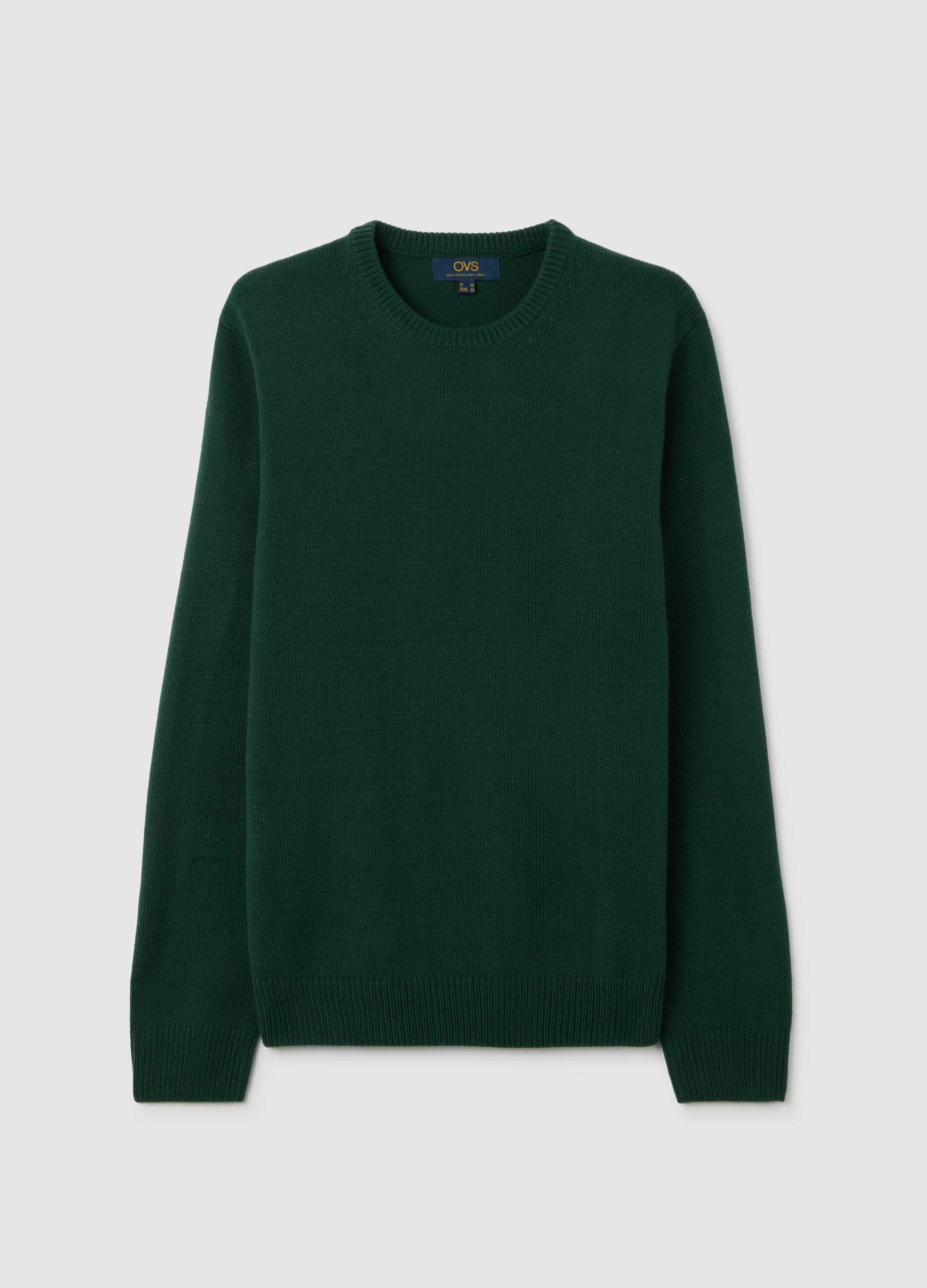 Green crewneck regular fit jumper