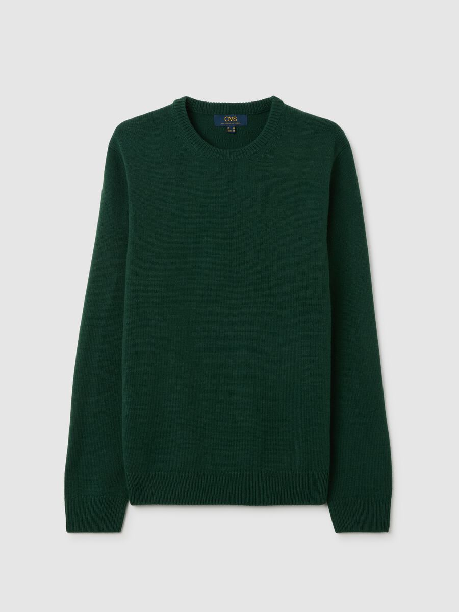 Green crewneck regular fit jumper_0