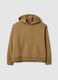 Felpa in misto cotone beige regular fit con cappuccio_4