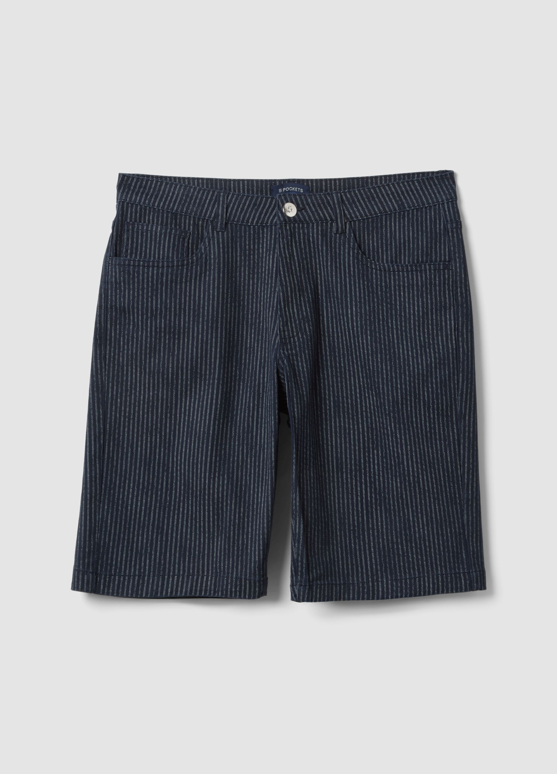 Blue stretch cotton shorts