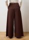 Brown stretch cotton wide leg trousers_2