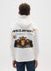 Children's white hoodie in regular fit cotton blend_1