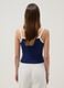 Tank top blu in cotone elasticizzato con scritta Italia regular fit_3