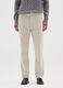 Beige slim fit stretch cotton ribbed trousers_1