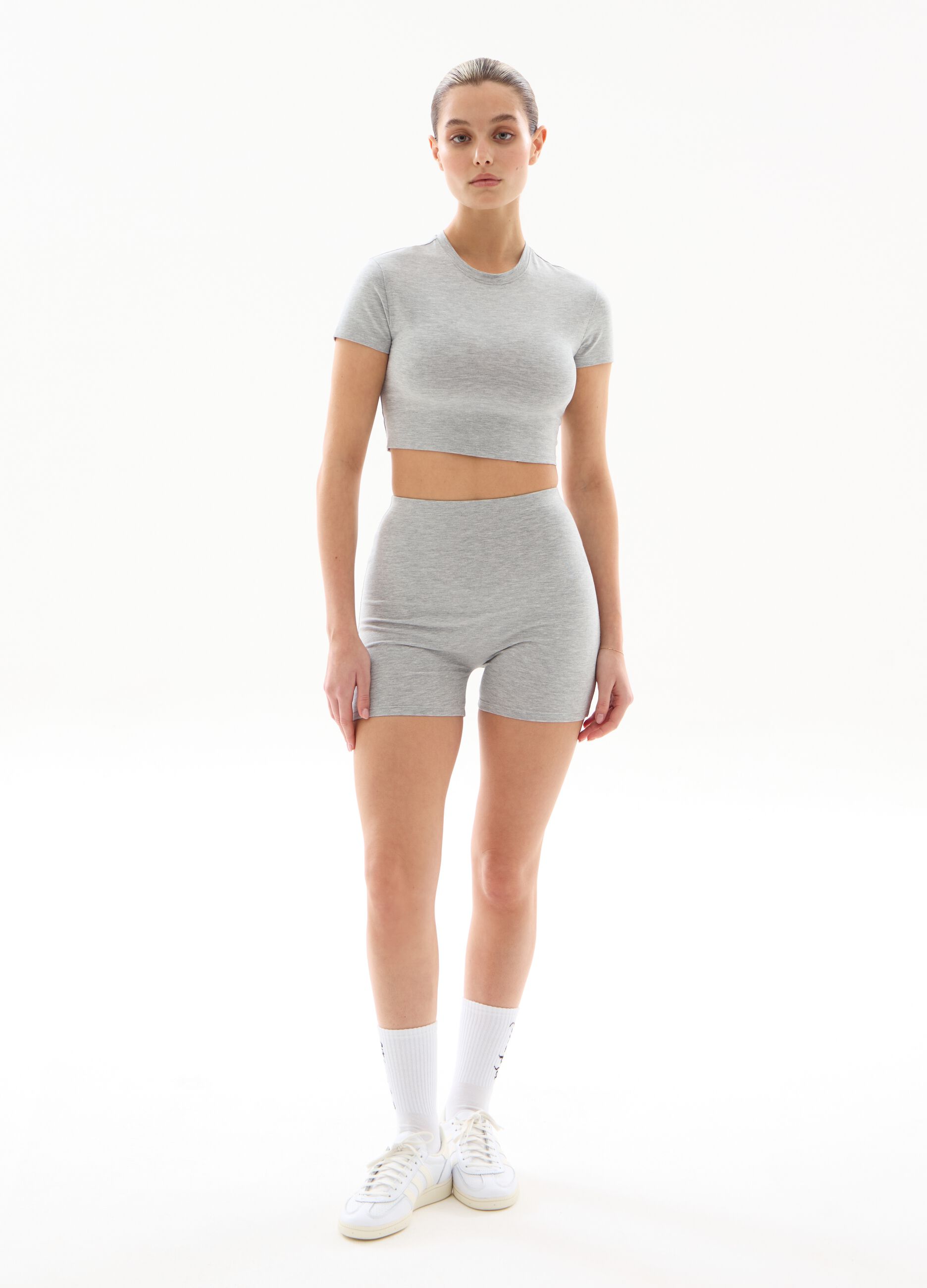 Biker Shorts Grey Melange