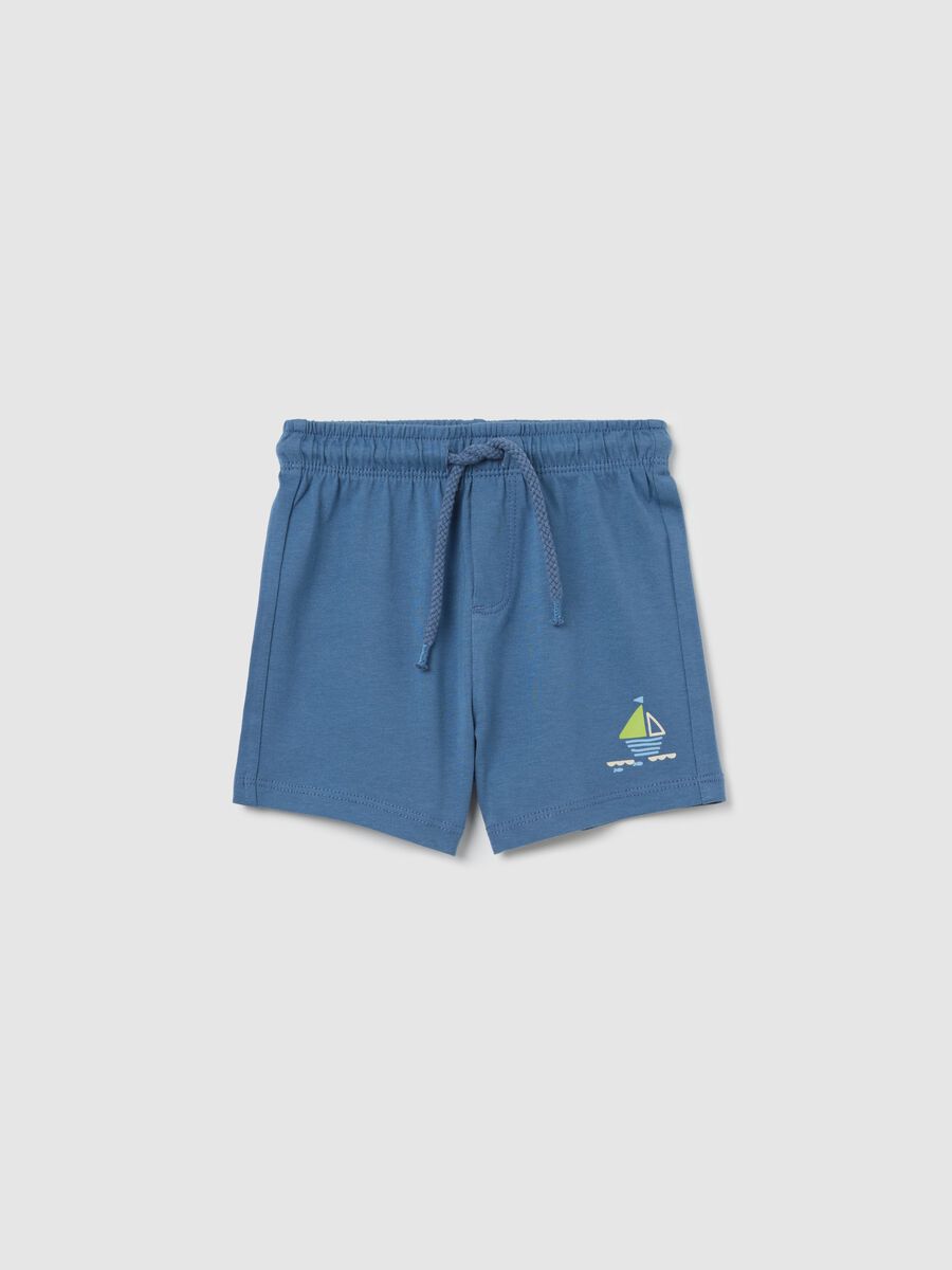 Light blue shorts in cotton_0