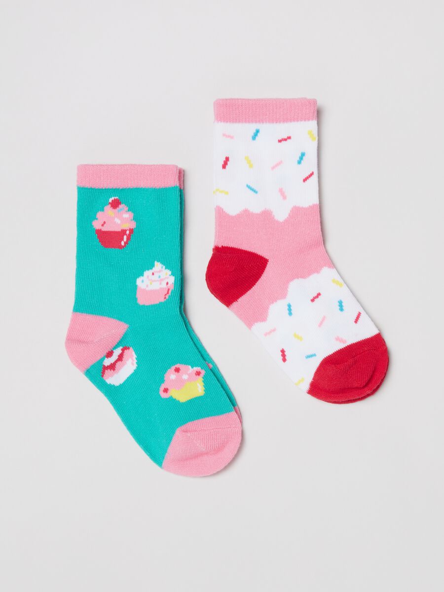 Bipack calze stretch con disegno cupcake_0