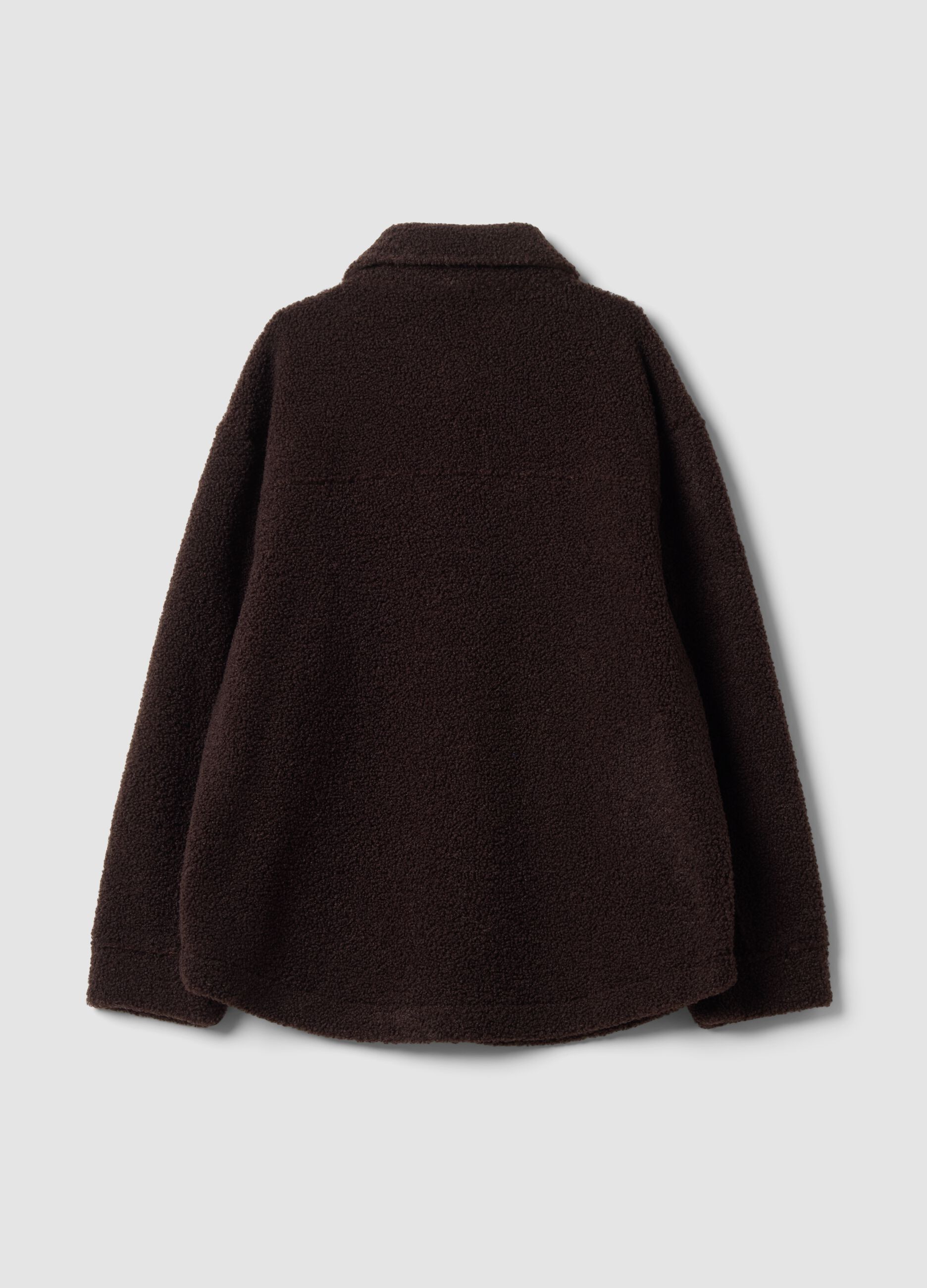 Shacket marrone in sherpa con bottoni relaxed fit ALTAVIA STUDIO