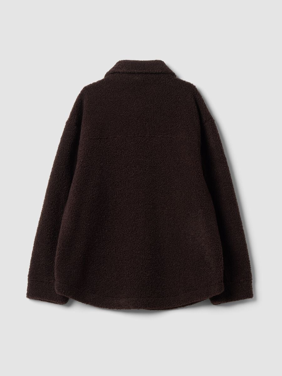 Shacket marrone in sherpa con bottoni relaxed fit ALTAVIA STUDIO_5