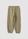 Beige pure cotton fleece over-fit jogger trousers_1