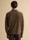 Beige full-zip cardigan with collar, regular fit_3