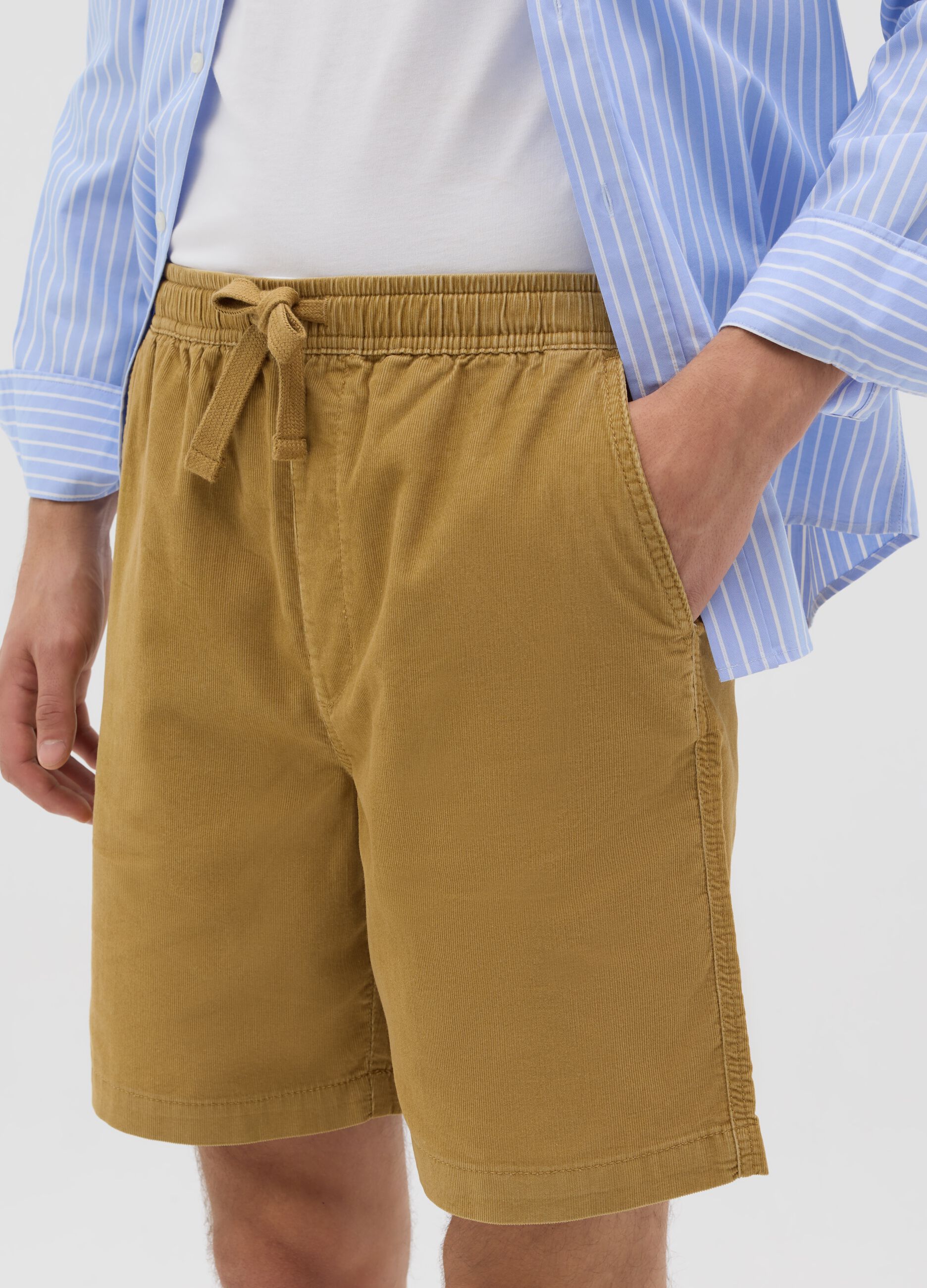 Mustard Corduroy Bermuda Shorts