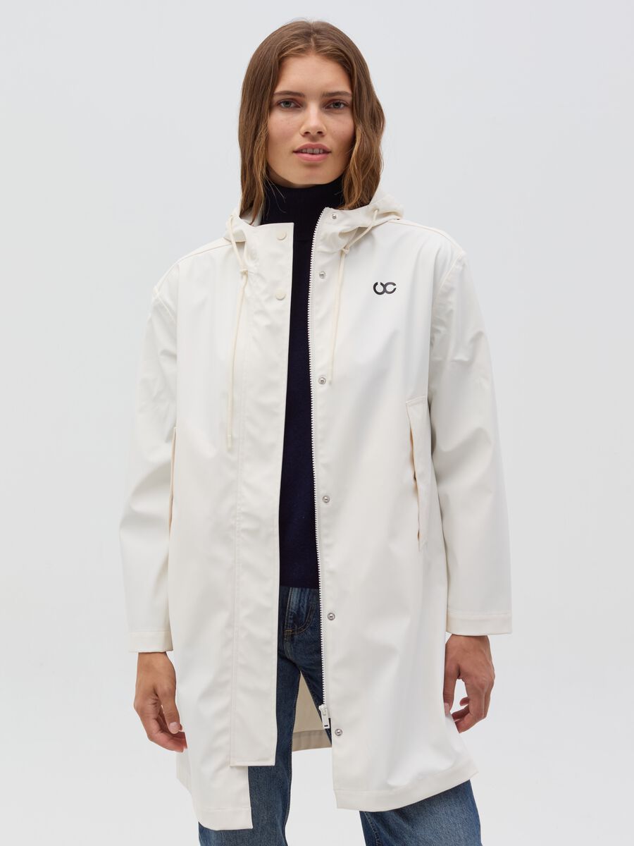 Waterproof parka with logo print_0