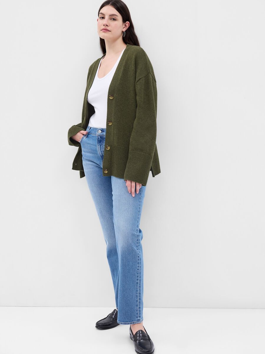 Cardigan con scollo a V e spacchi_3