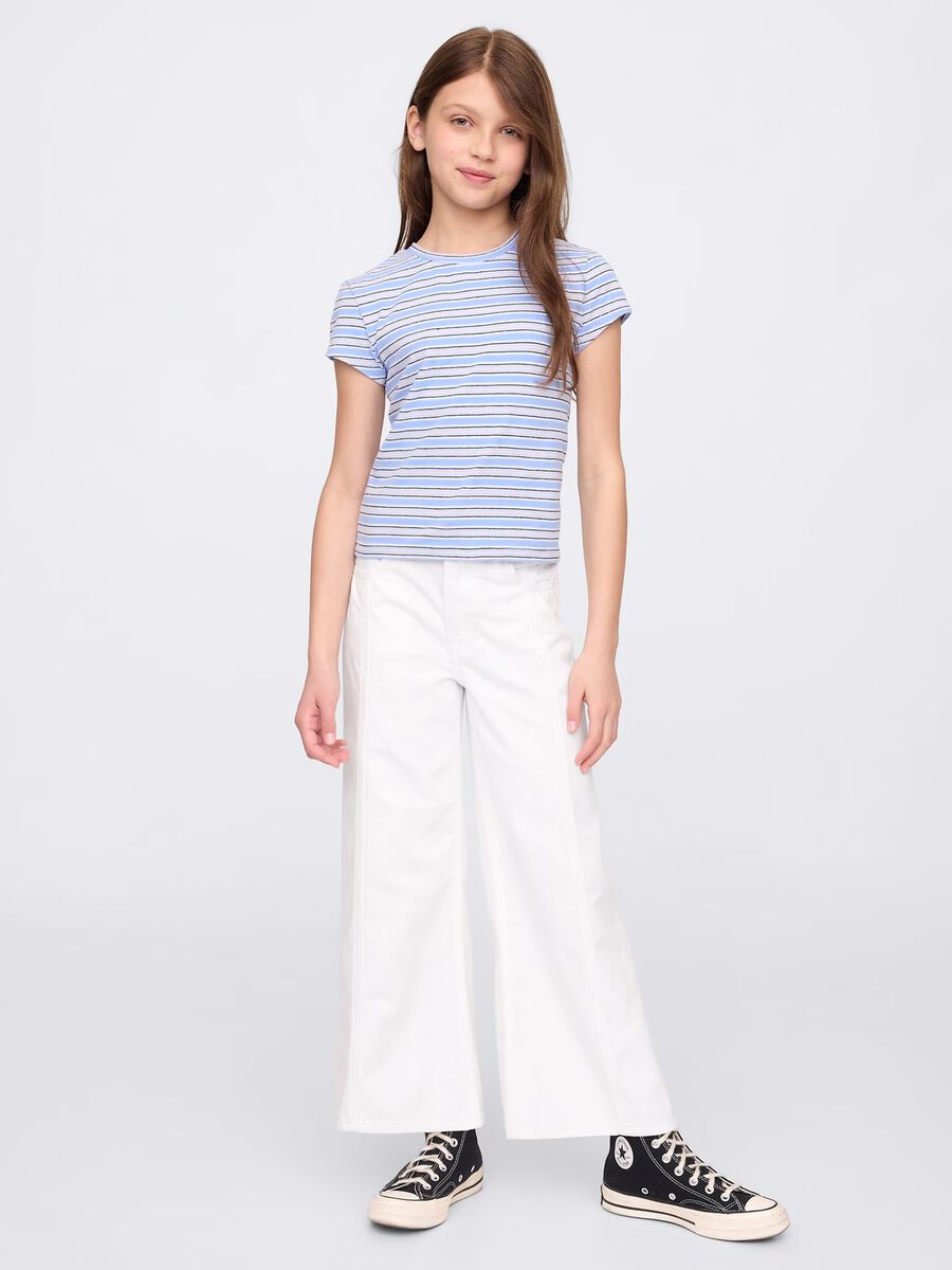 Pantaloni in denim a gamba larga_0