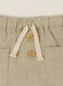 Beige cotton-linen blend shorts with elasticated waist, regular fit_1