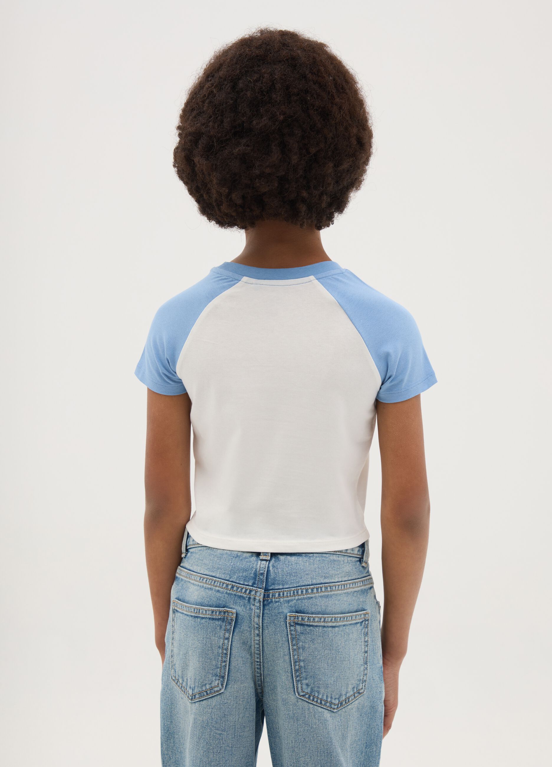 Girl's multicolour cotton t-shirt, regular fit with print