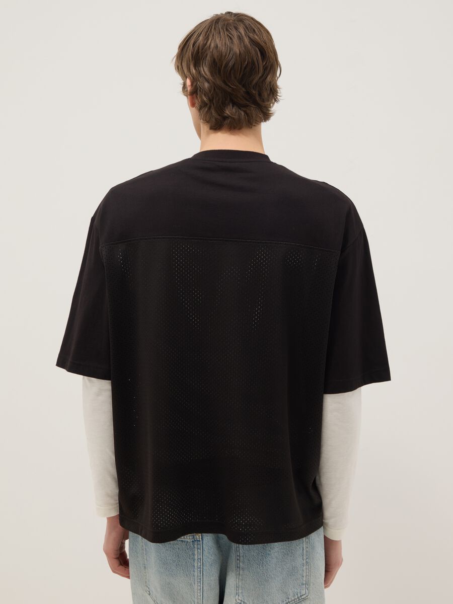 Black pure cotton boxy fit T-shirt with number 25_2