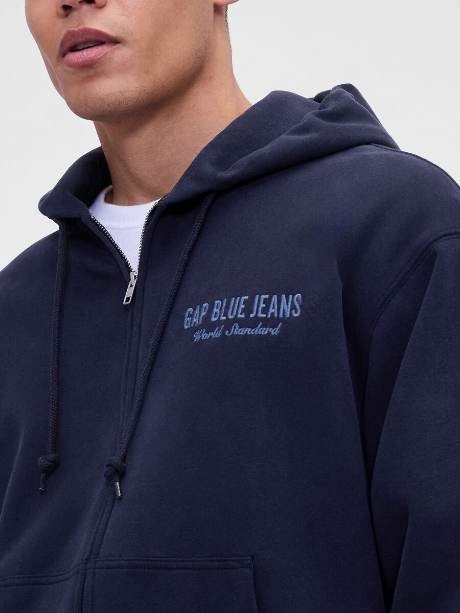 Blue Hoodie with Zip_3