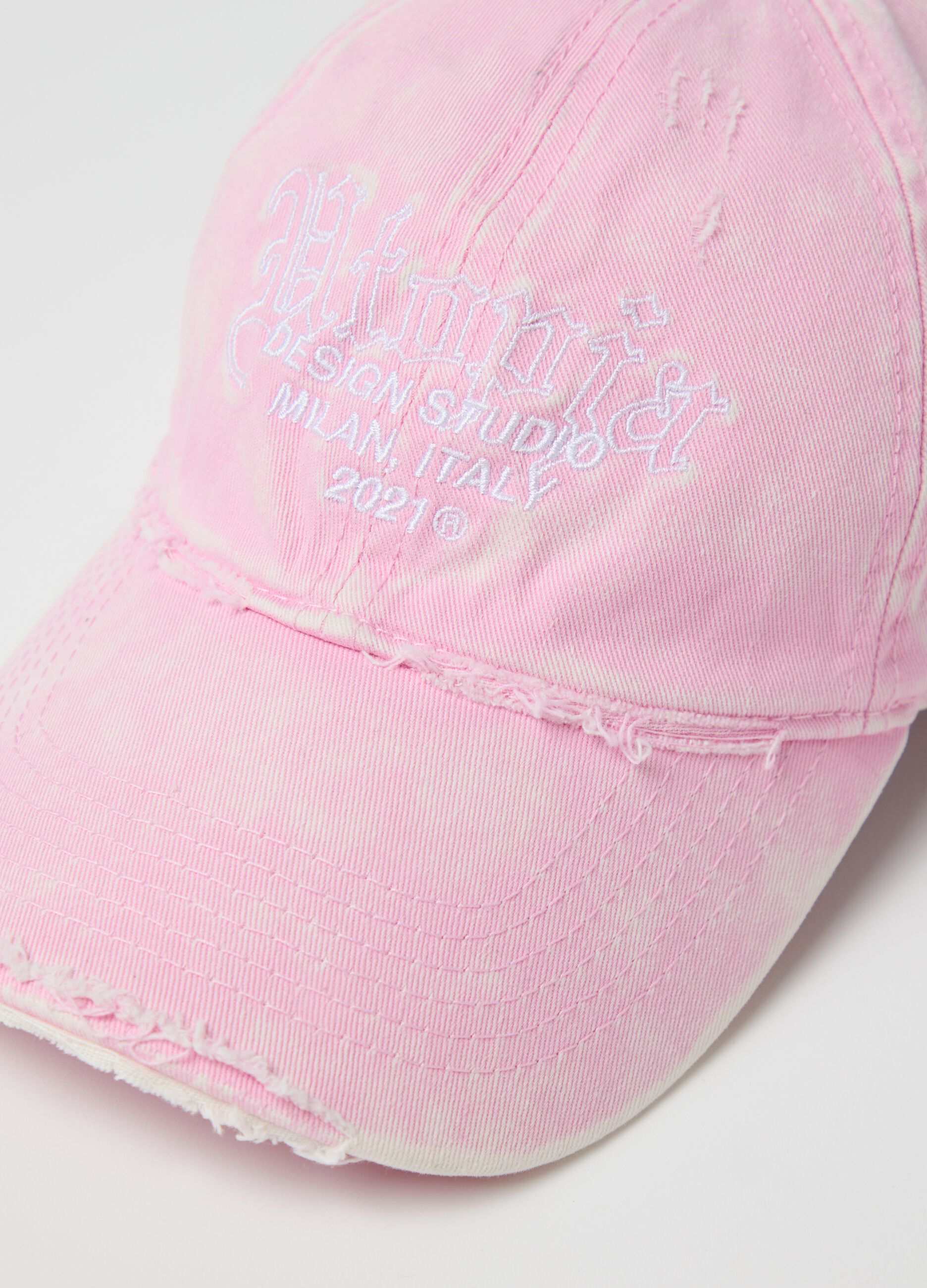 Distressed Washed Cap Pink