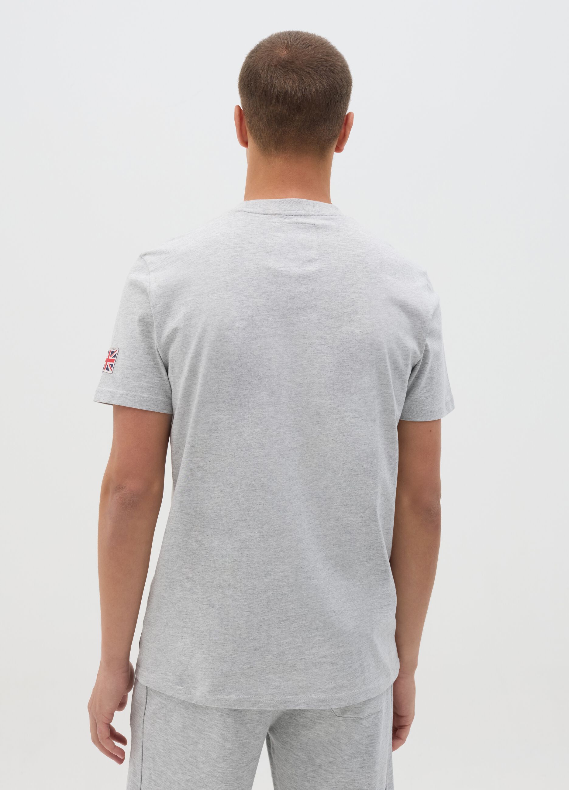 Gray short sleeve Lonsdale T-shirt with print