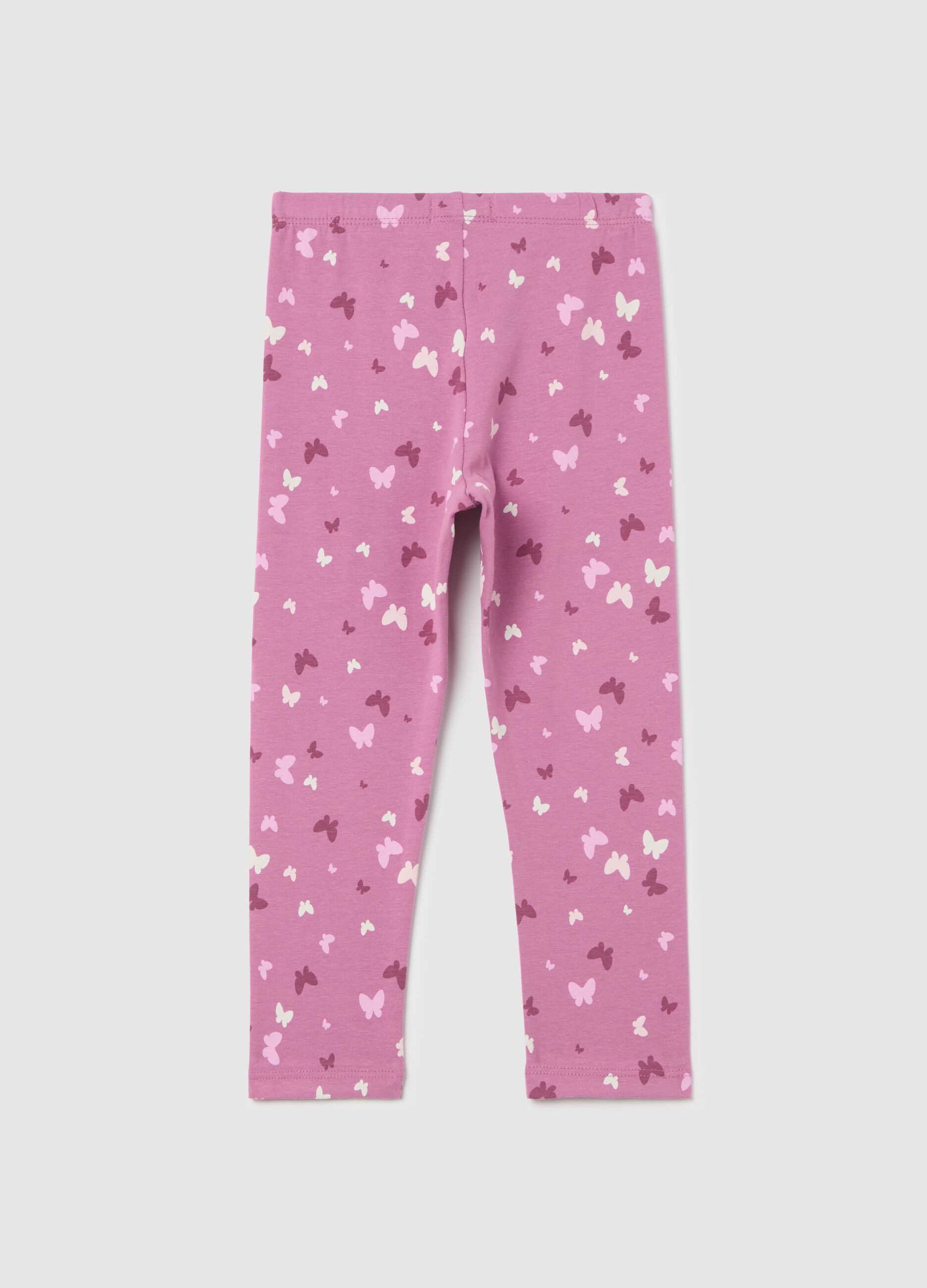 Leggings a tre quarti in cotone stretch 