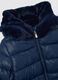 Blue padded regular fit girls' jacket with hood and zip_2