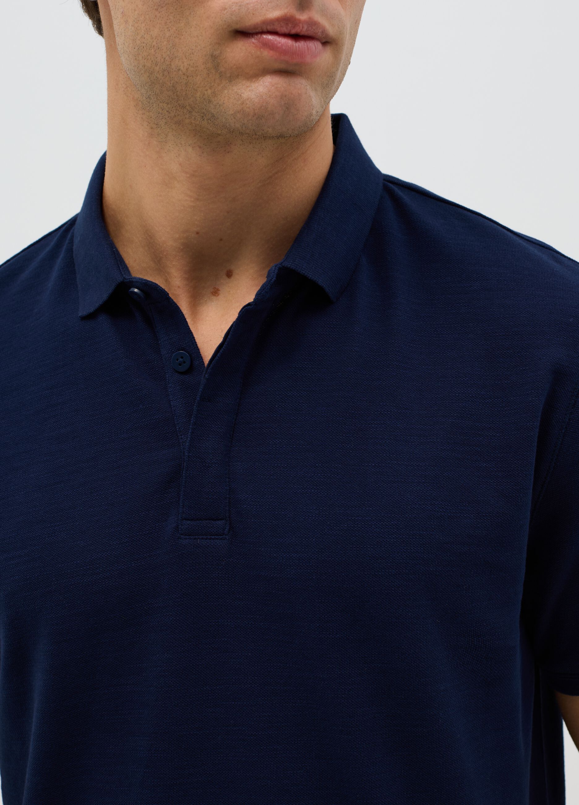 Regular-fit polo shirt in jersey slub