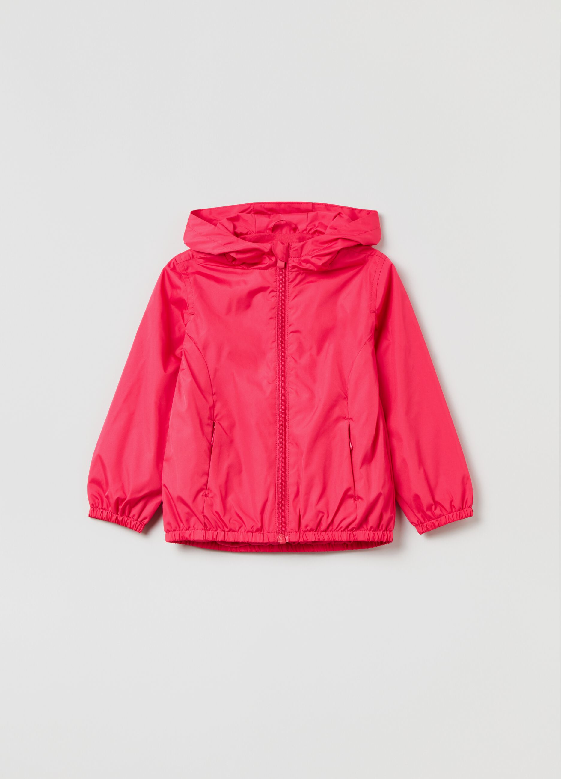 Waterproof full-zip sweatshirt with hood