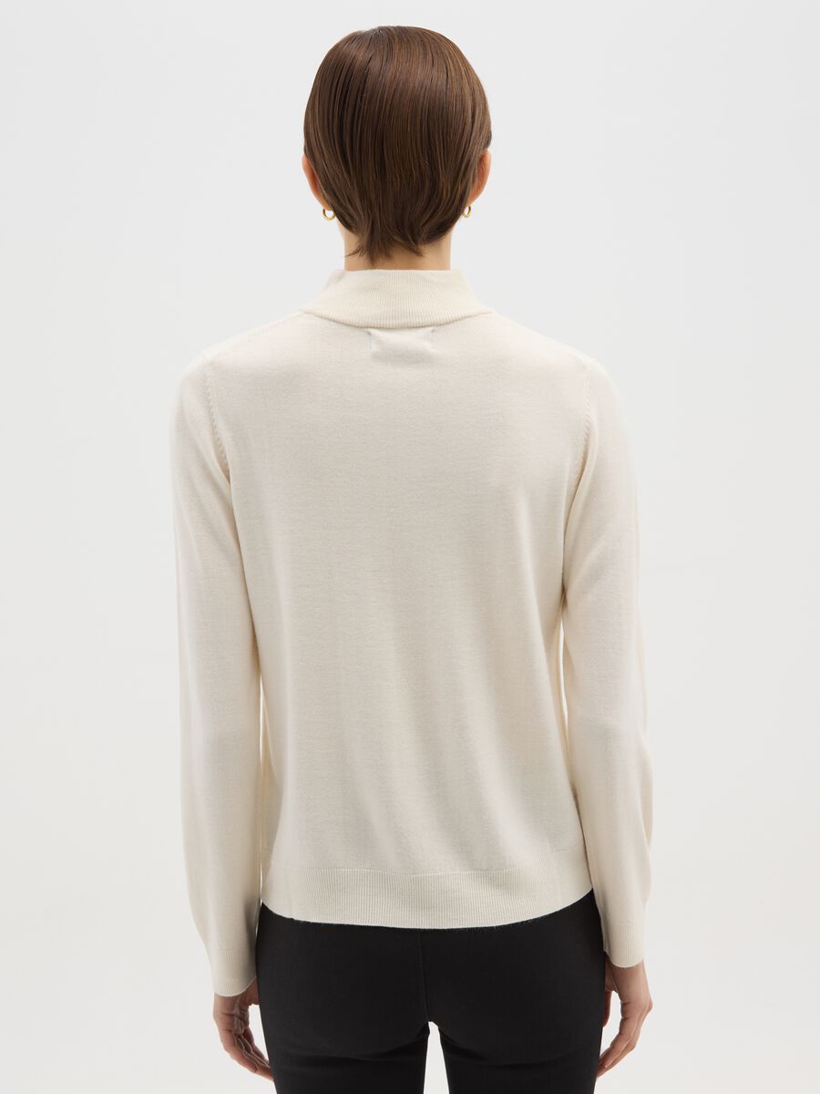 White regular fit high-neck sweater_2