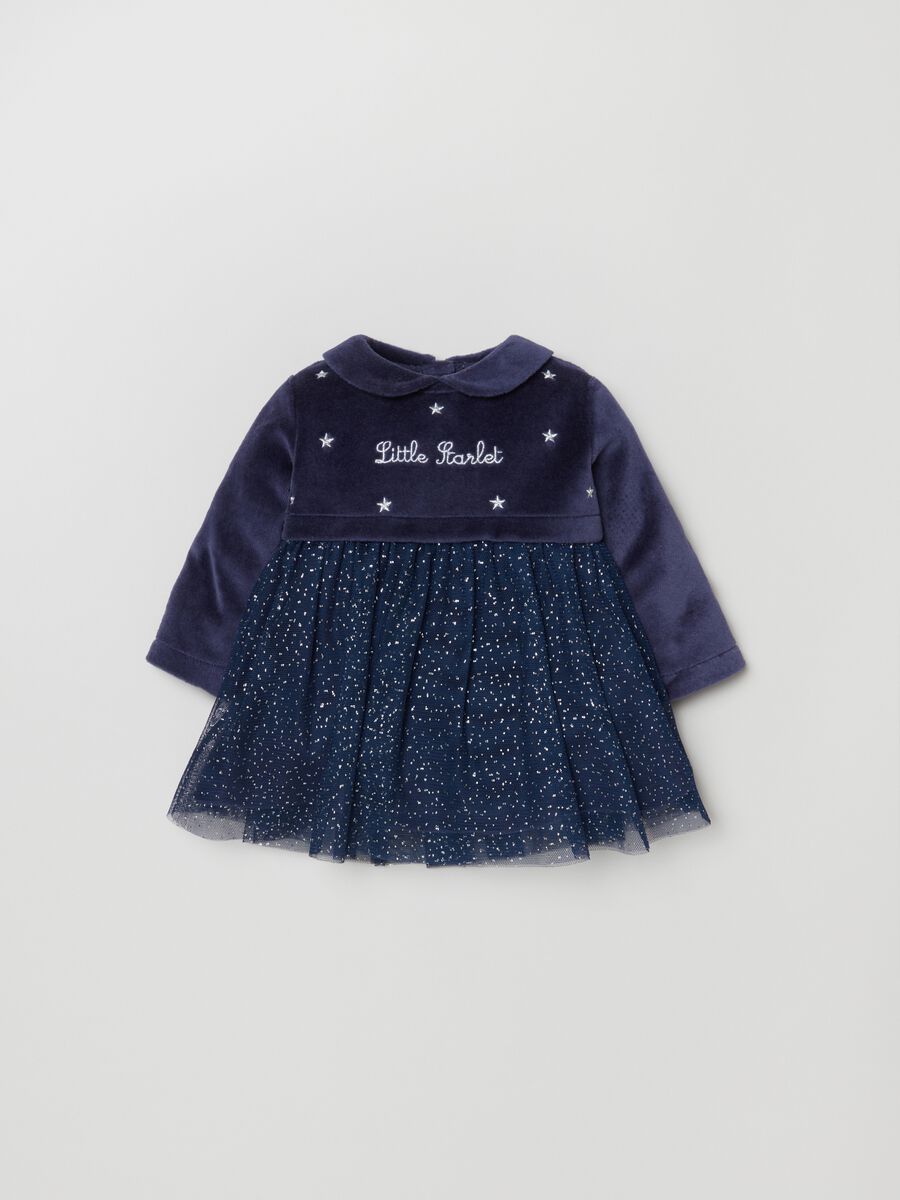 Abito con gonna in tulle e strass_0