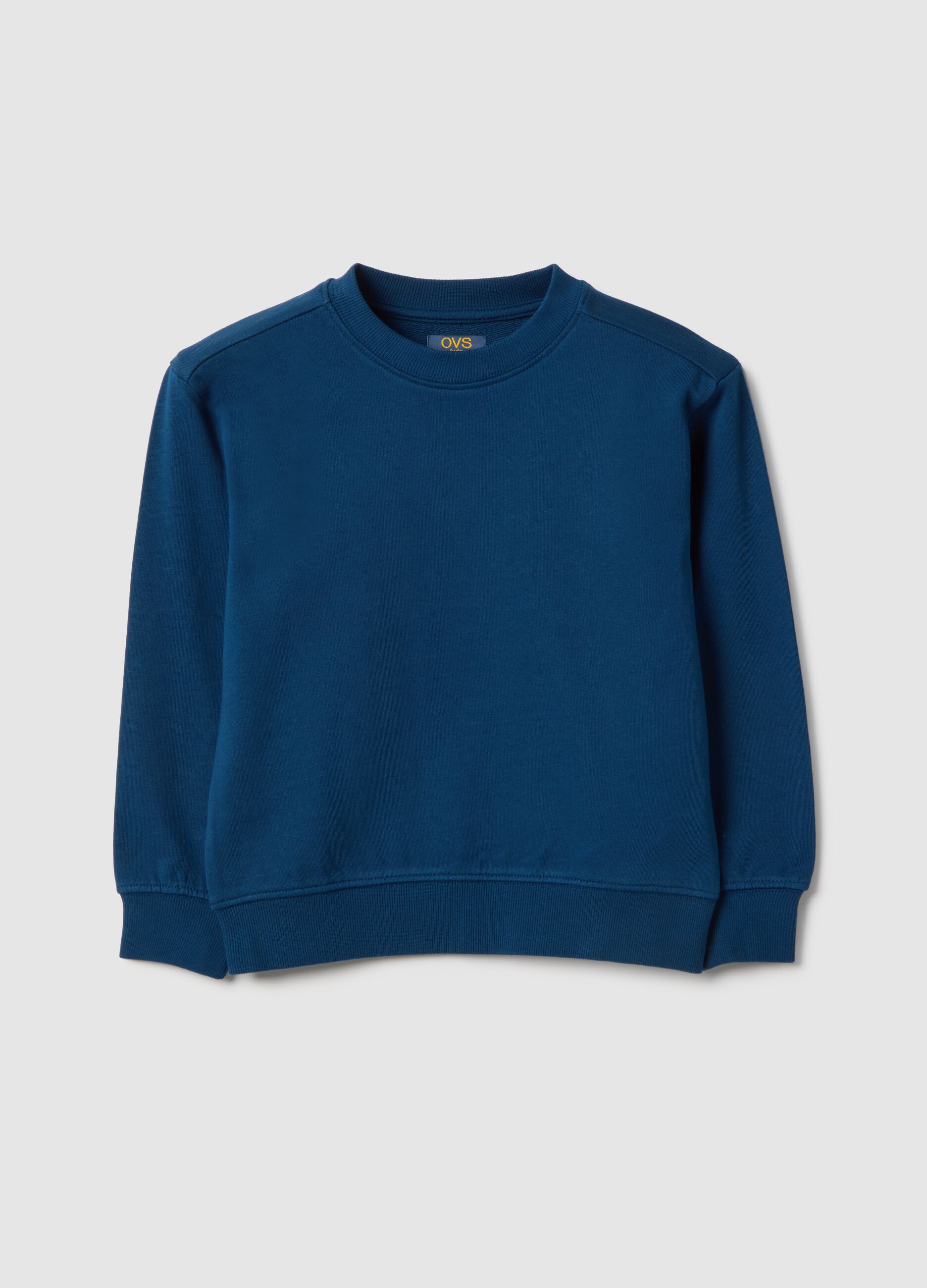 Children's oversized fit crew neck sweatshirt in blue pure cotton