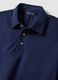 Blue pure cotton slim-fit short-sleeved polo shirt_5